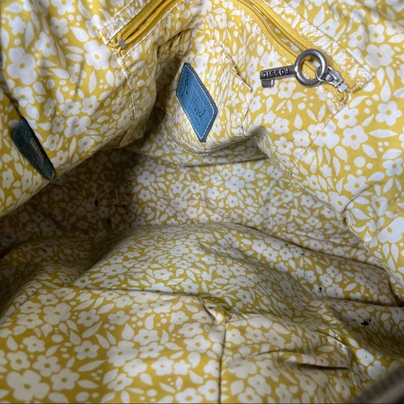 FOSSIL BLUE LEATHER SATCHEL - Picture 14 of 16